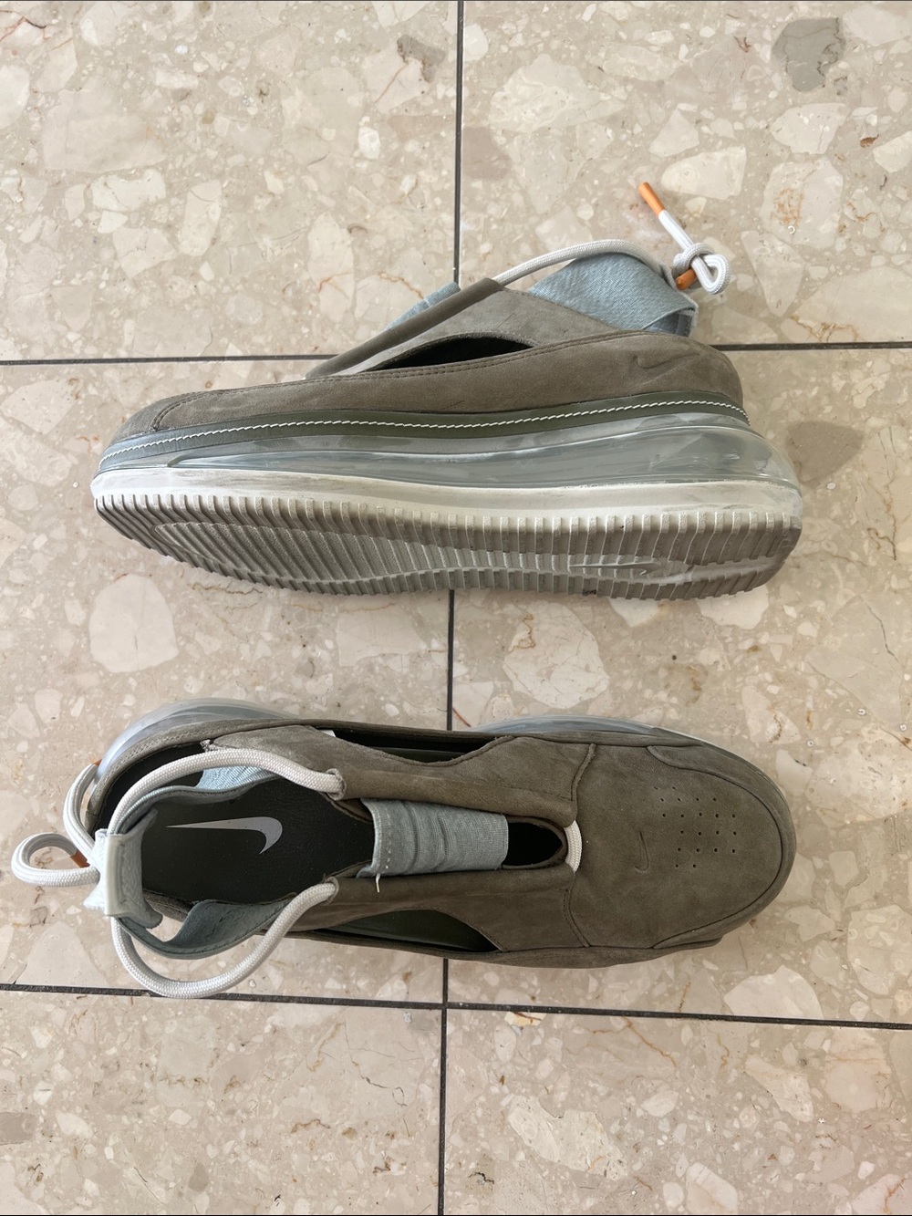 Nike Air Max FF 720 Olive and Bone Green Women's sling Back Sneakers
